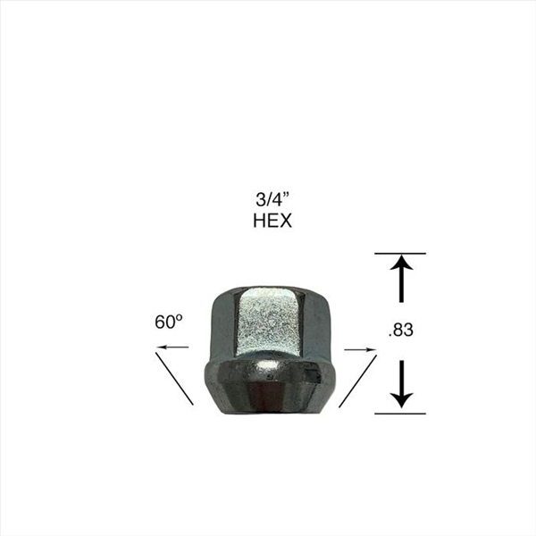 20pc Chrome Acorn Lug Nuts - 7/16-20 Thread, 60° Cone Seat - Fit Pontiac, Oldsmobile, Cadillac