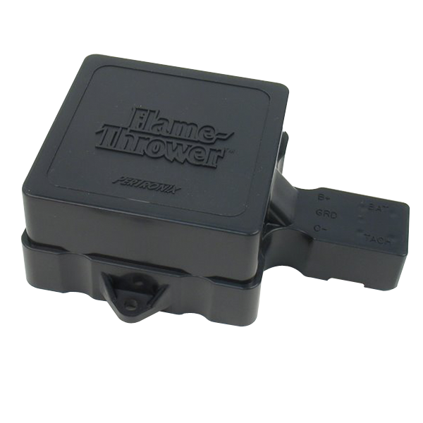 Pertronix D9000 HEI coil dust cover Flame Thrower logo