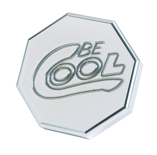 Be Cool 71002 octagonal billetuminum radiator cap logo