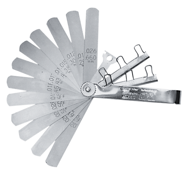 Spark plug gap and feeler gauge set