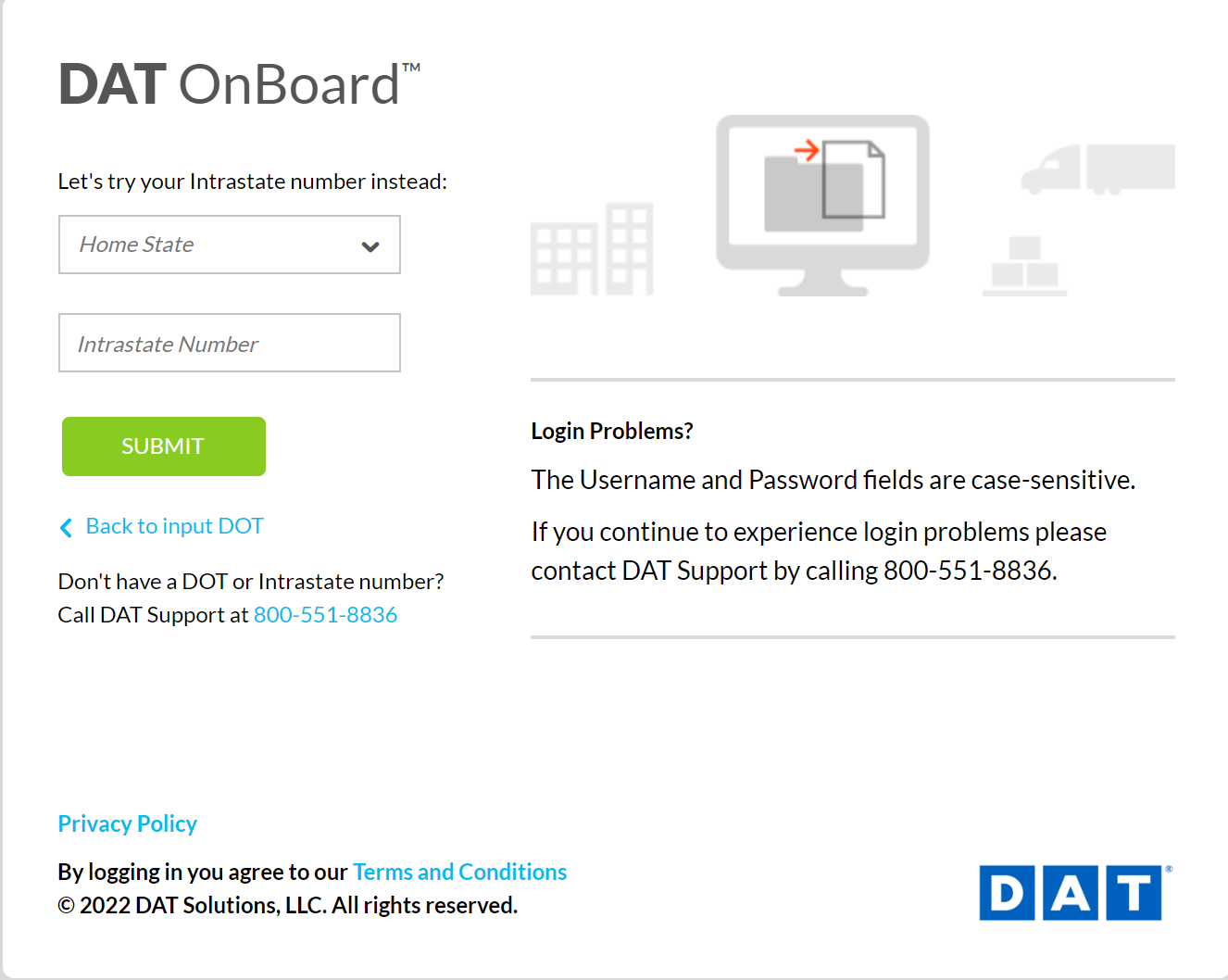 Registering as a US Carrier without a DOT Number DAT OnBoard Help Center