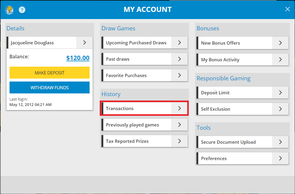 How to View Transactions | Michigan Lottery FAQ