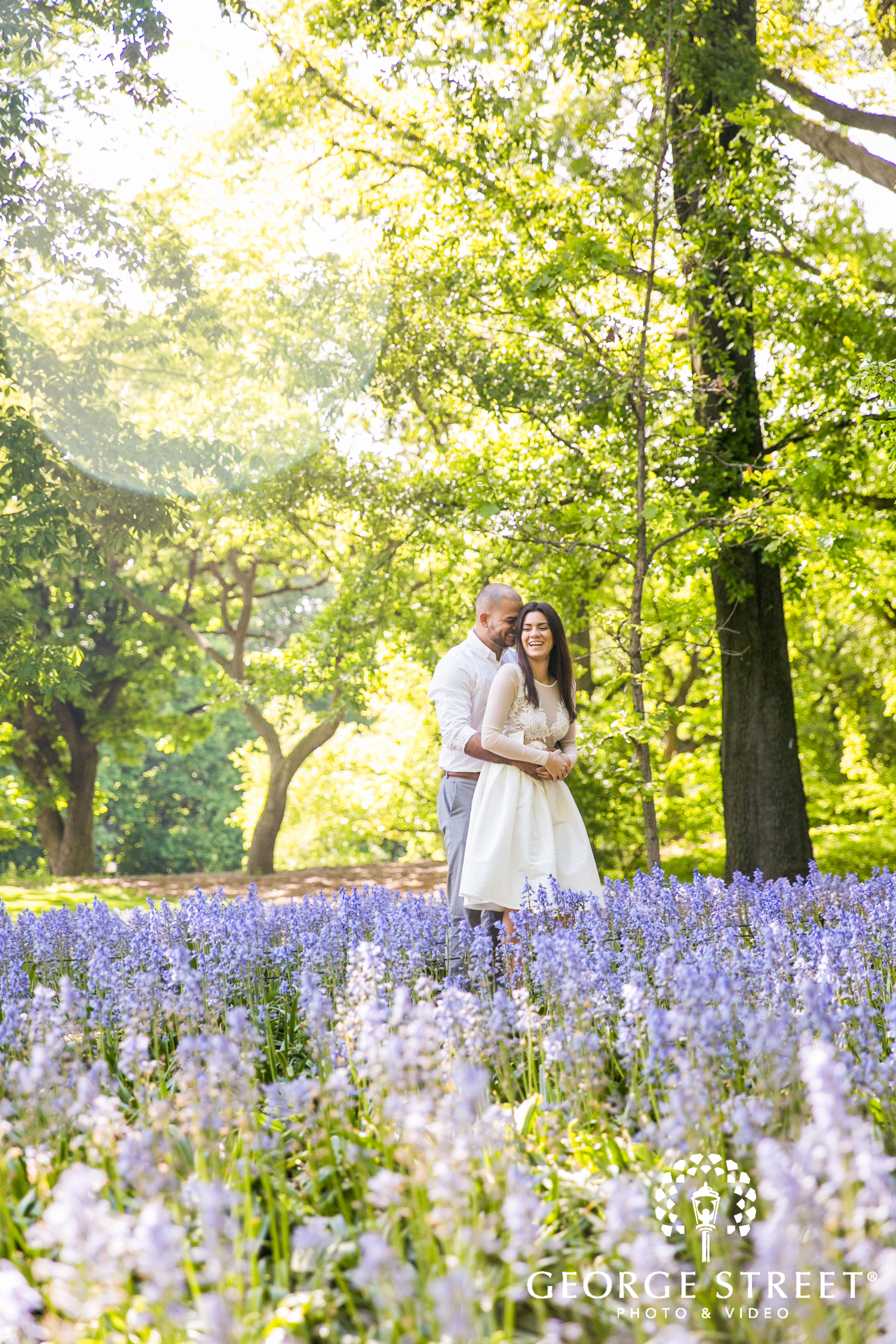 beautiful lavender field new york engagement portraits