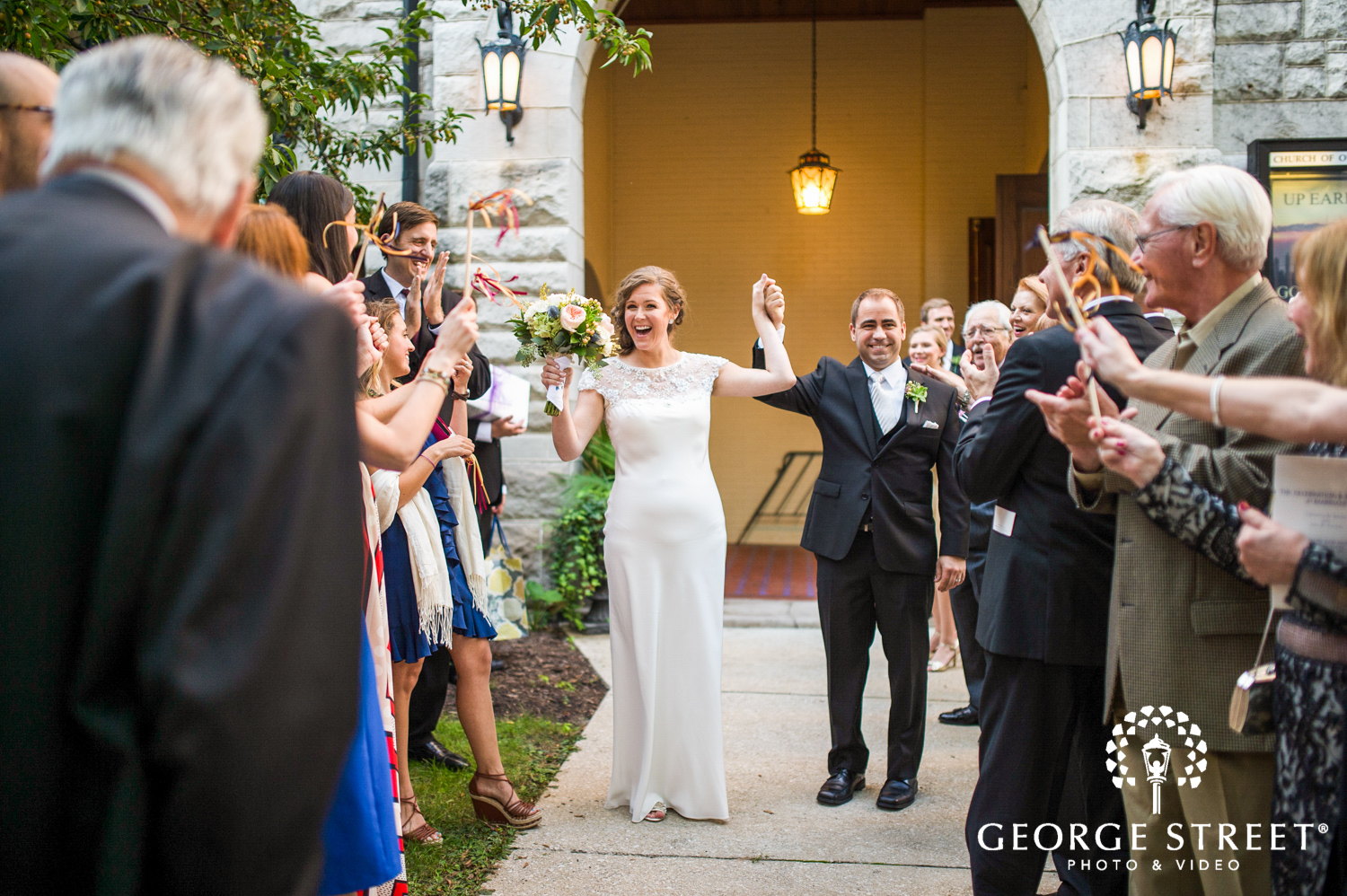 newlywed bride and groom Chicago wedding photography