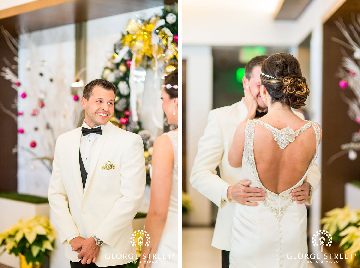 groom wedding first look