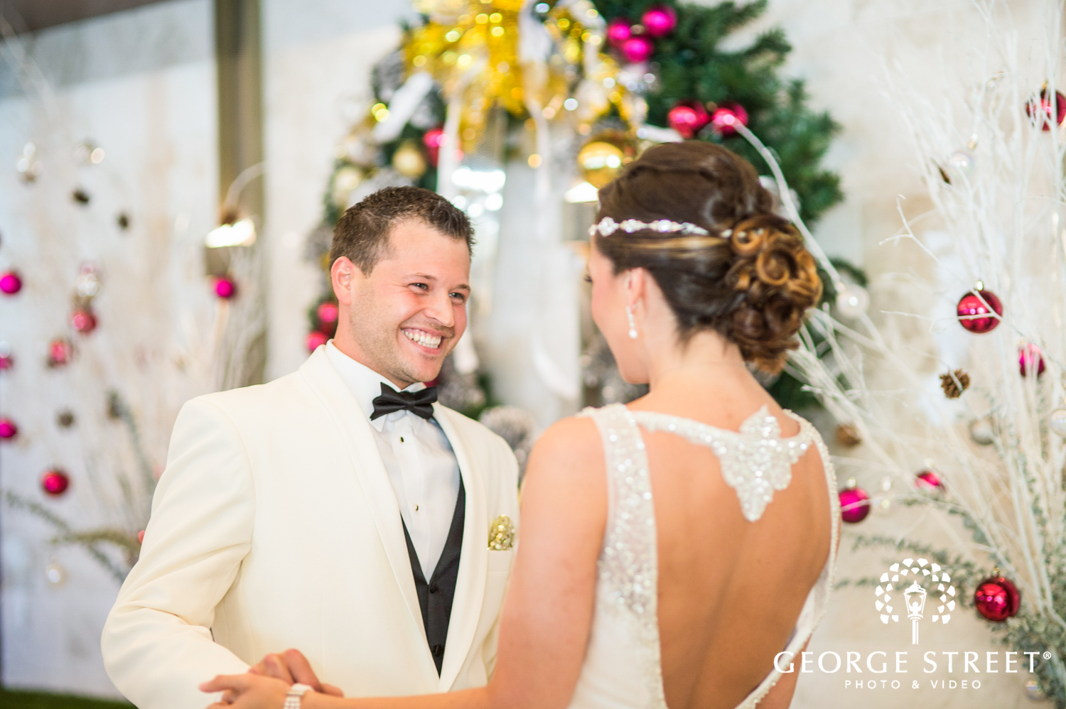 wedding first look with groom