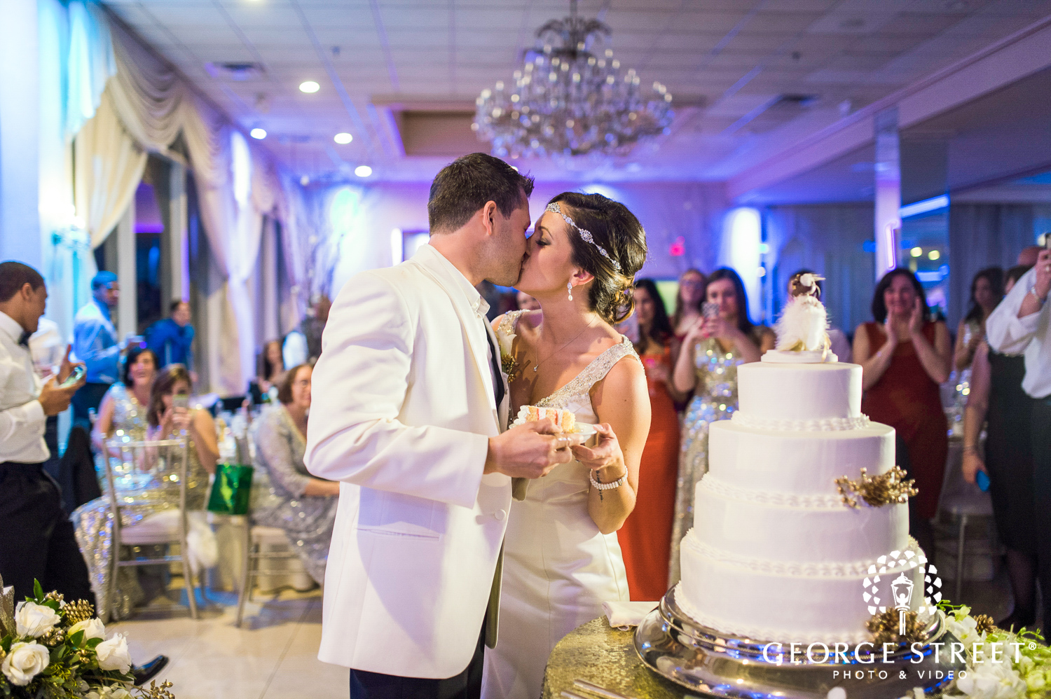 winter holiday wedding reception