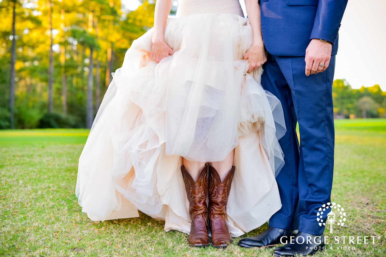 cowboy boots wedding shoes with wedding gown