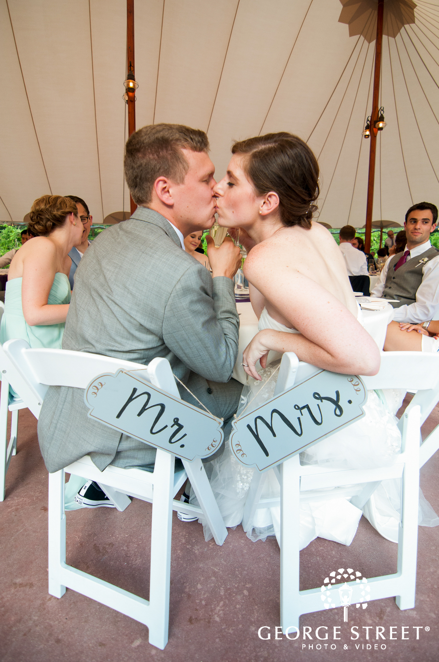 mr and mrs chairs at wedding reception