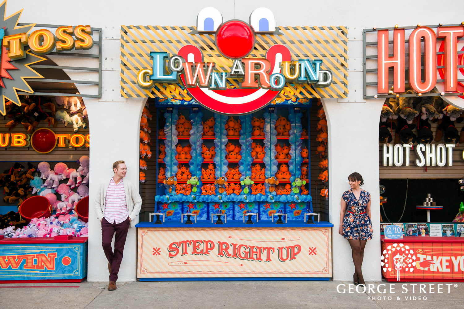 playful carnival engagement photos