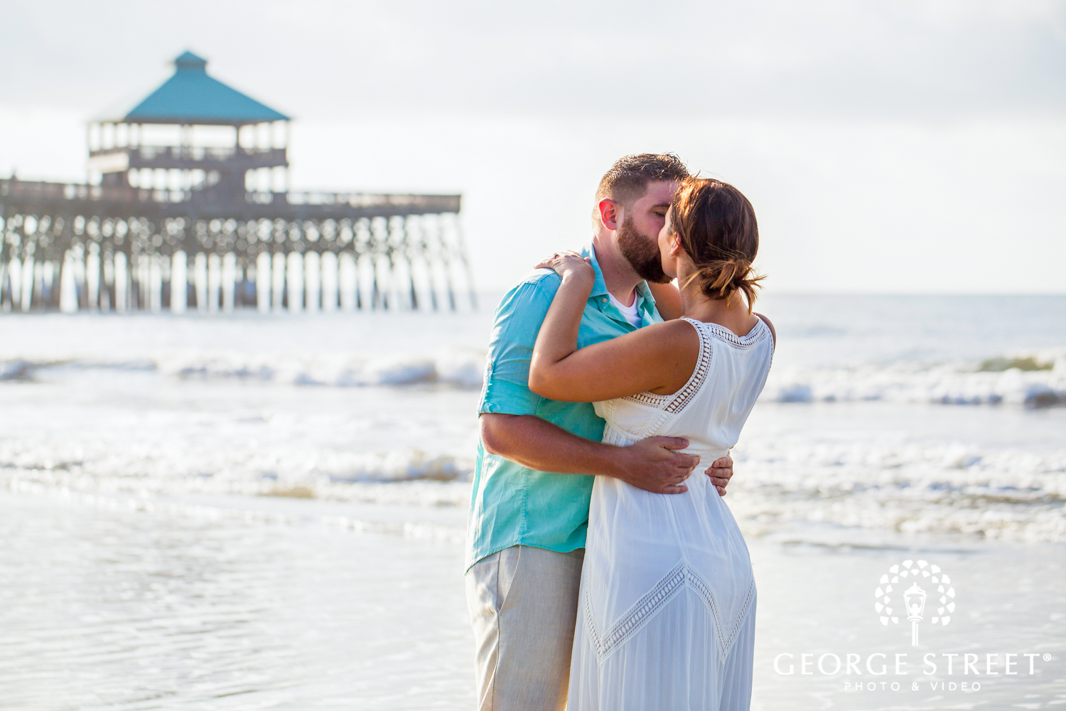 dreamy Charleston beach engagement photos