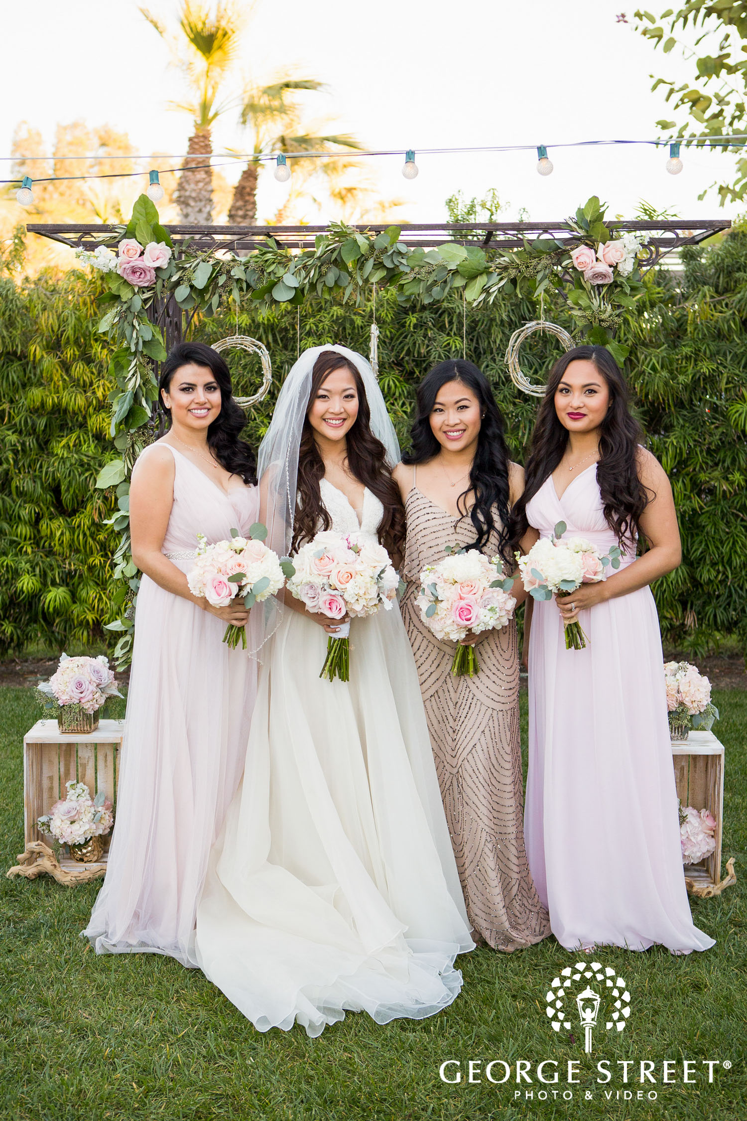 pastel bridesmaids wedding attire