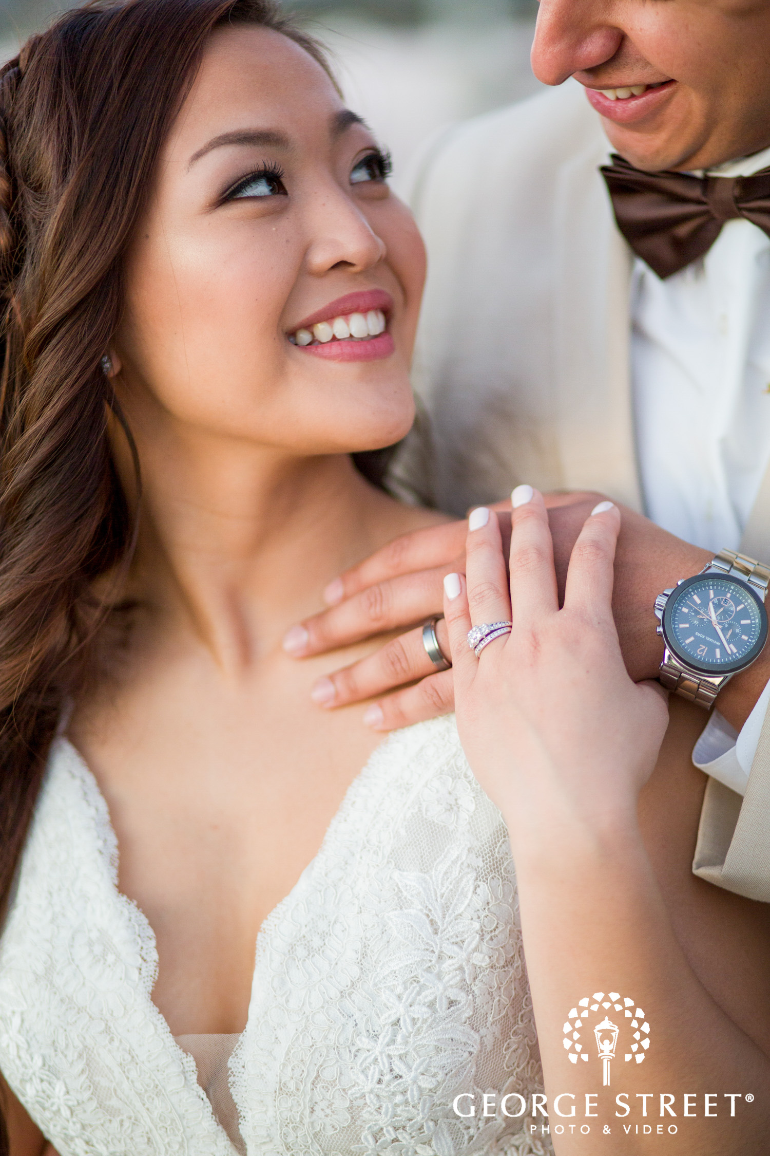 intimate bride and groom wedding portrait