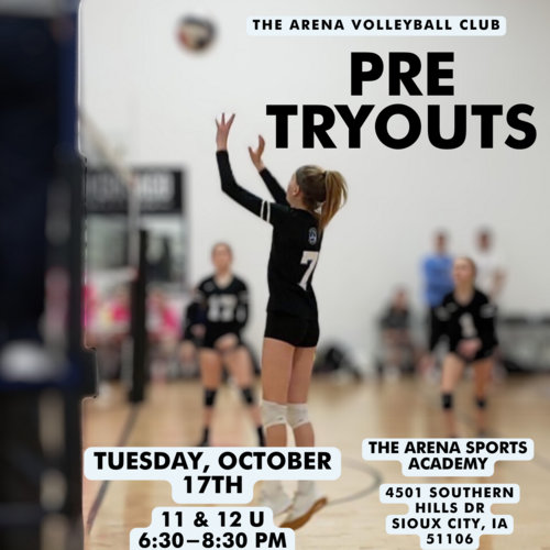 scjTiX Arena volleyball club 11 and 12 U pre tryouts