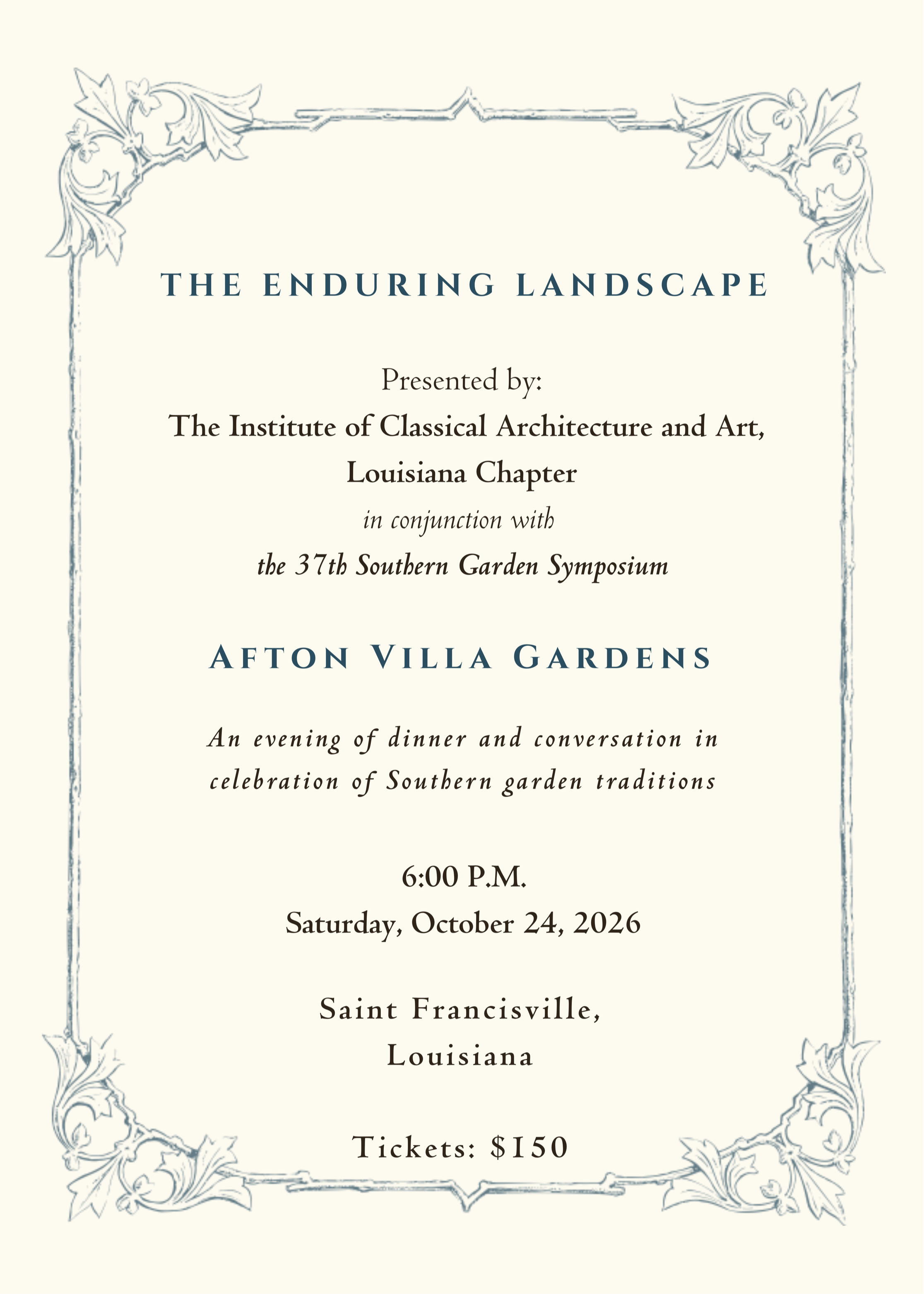 The Enduring Landscape: A Dinner Celebrating Southern Garden Traditions