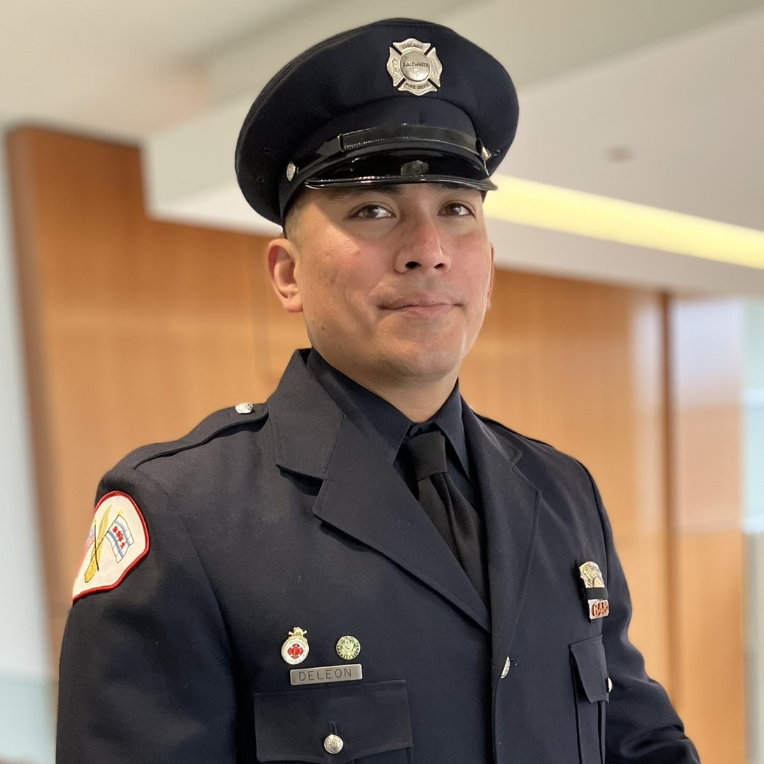 a photo of Nicholas DeLeon who is the 2024 firefighter hero