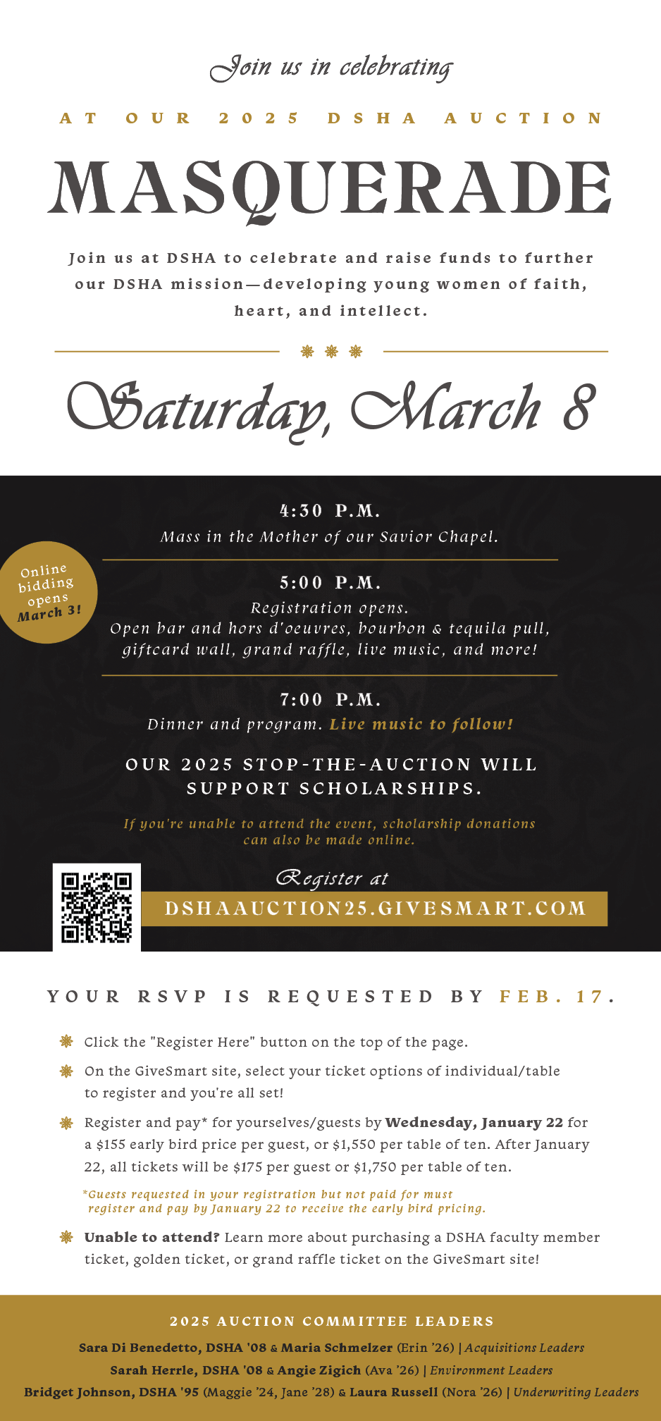 Details for the 2025 DSHA Auction