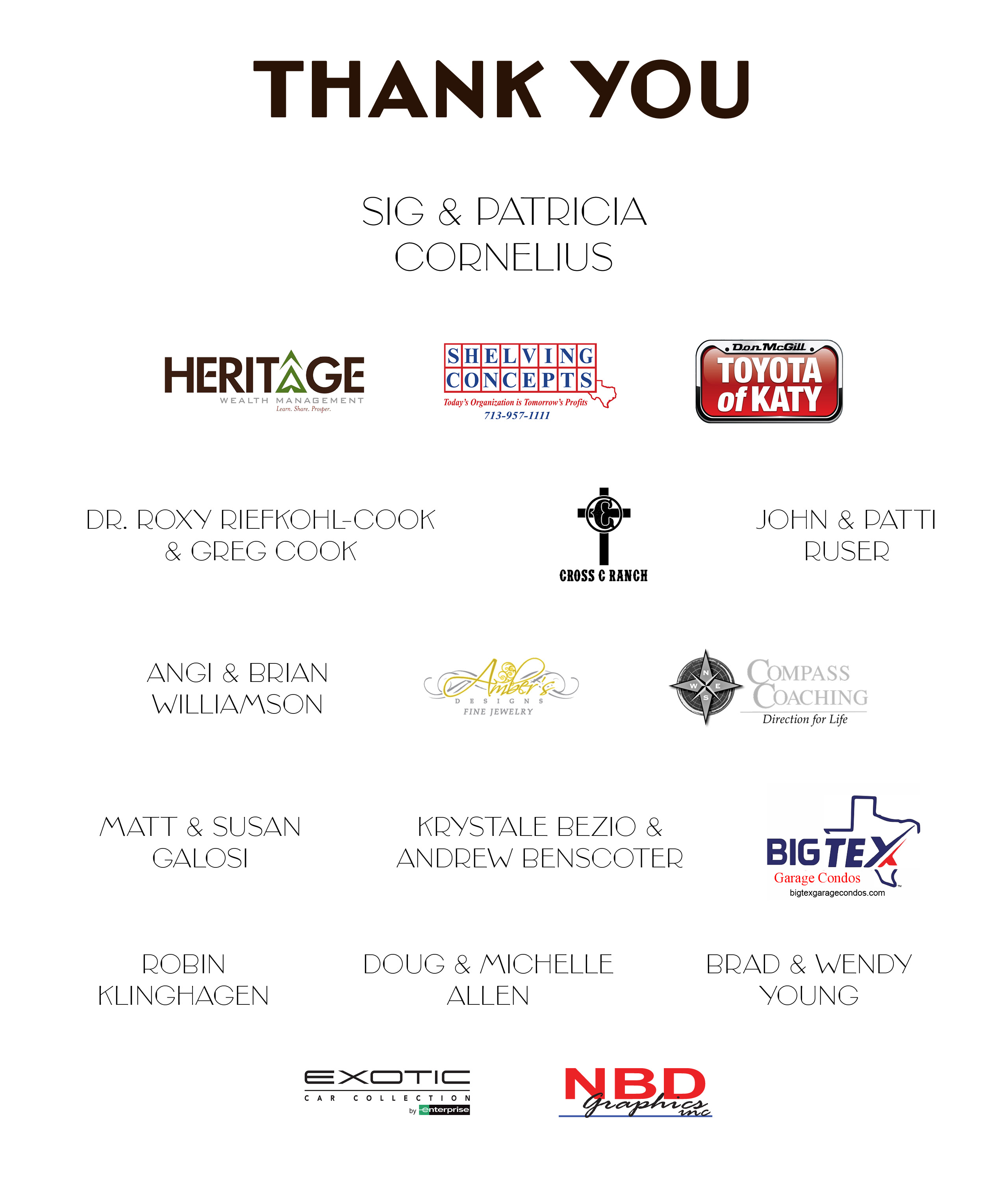 Thank you Sponsors