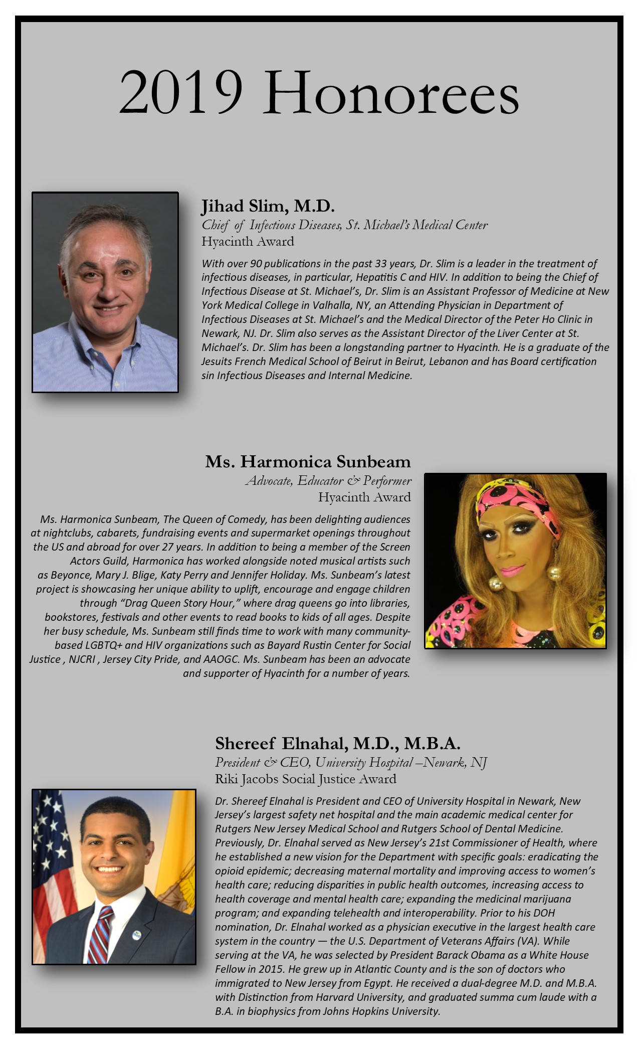 Honoree Bios