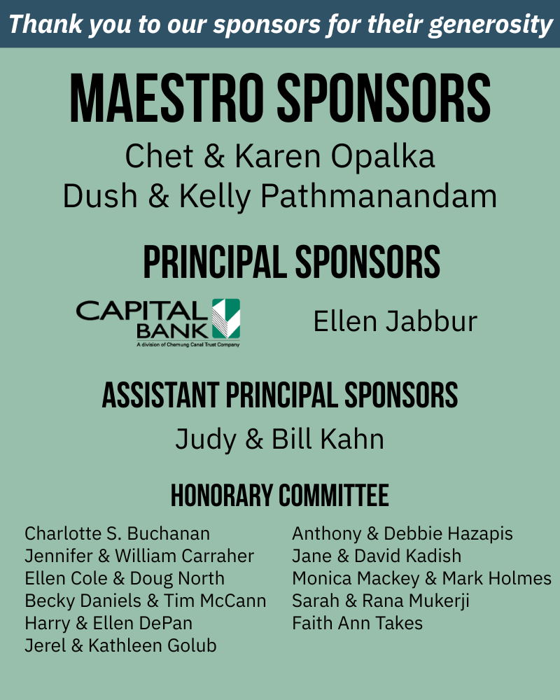 Thank you to our sponsors for their generosity