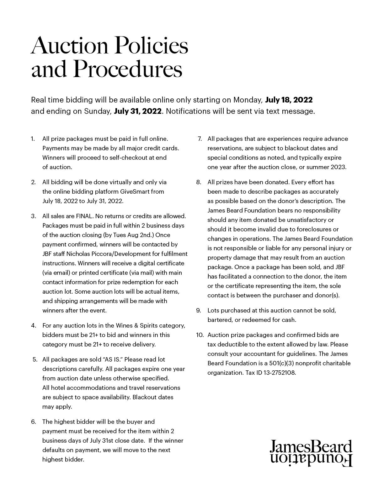 Policies and Procedures