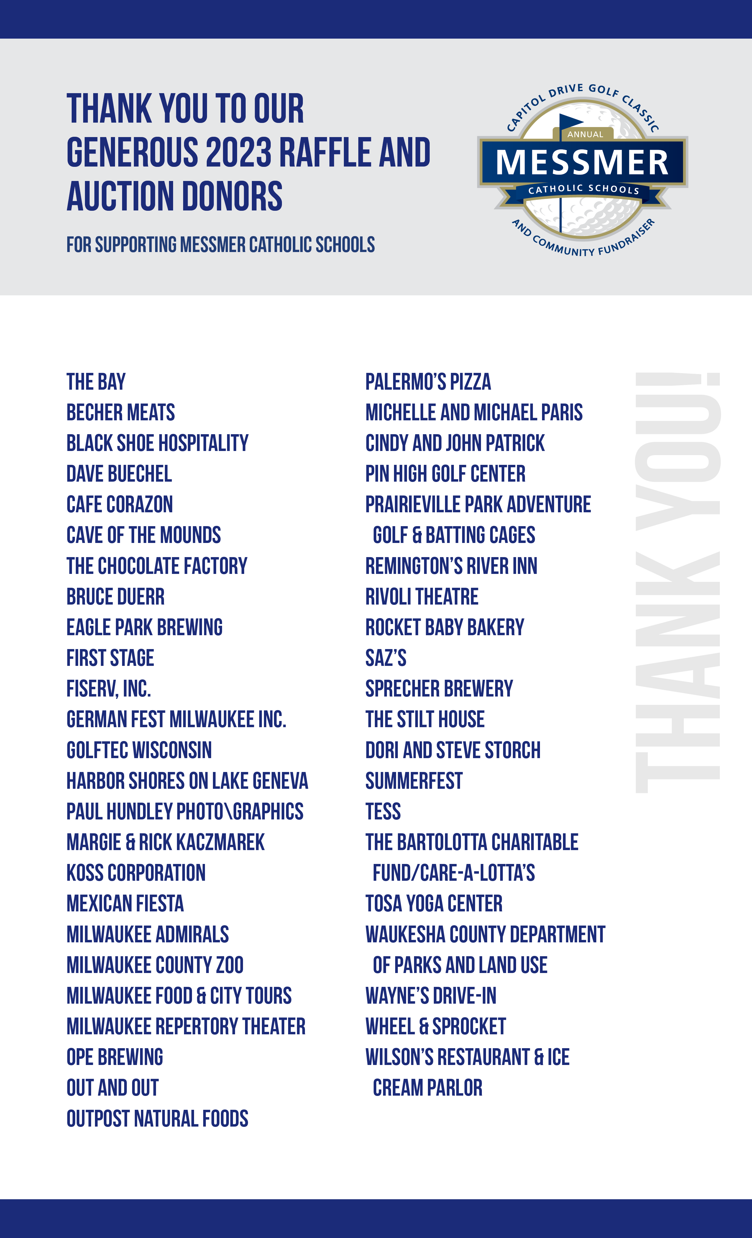 Auction and Raffle Donors