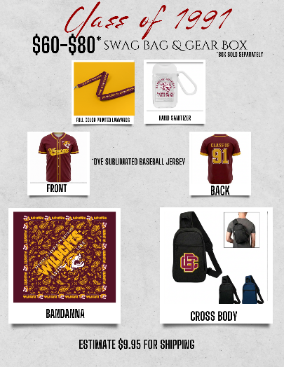 Class of 1991 swag bag and gear package