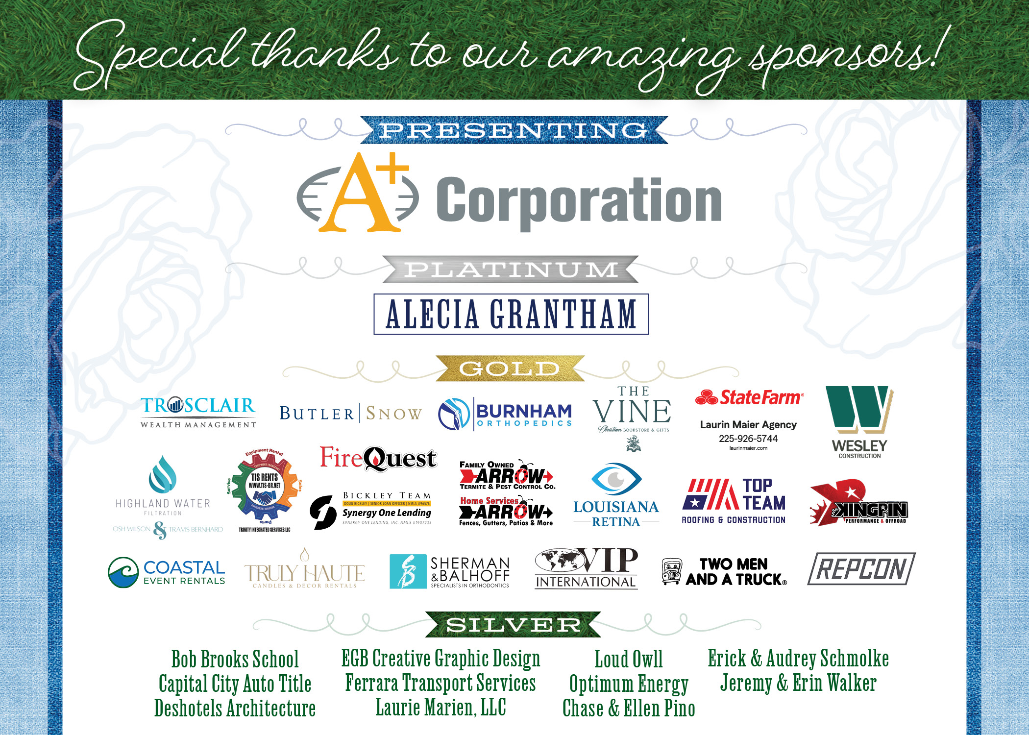 Friends of the Eagles 2026 Sponsors