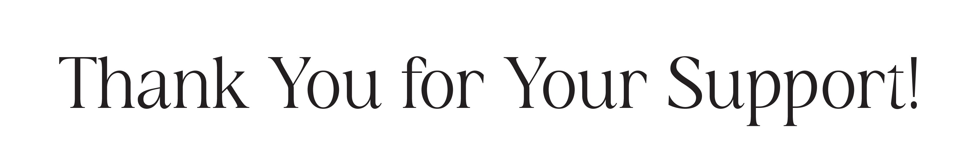 Thank you for your support!