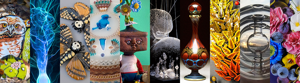 closeup images of glass artwork