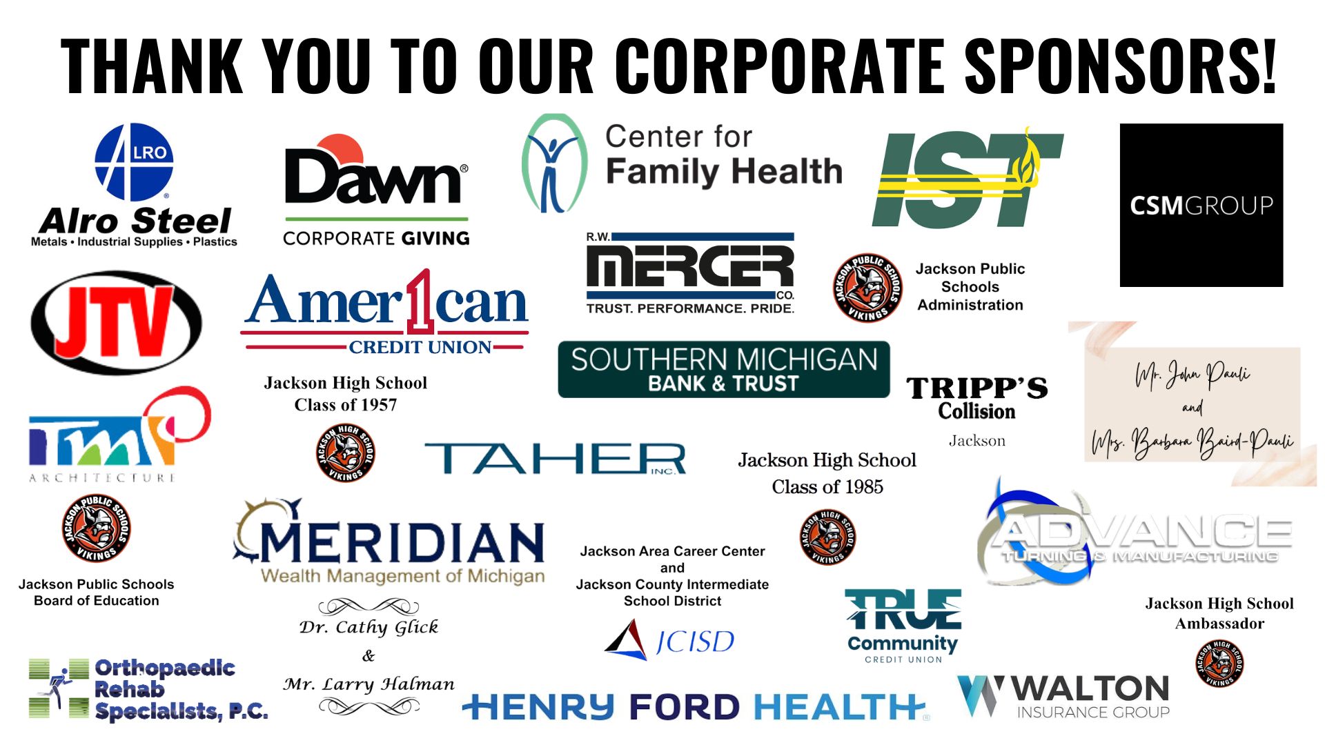 Thank You Corporate Sponsors!