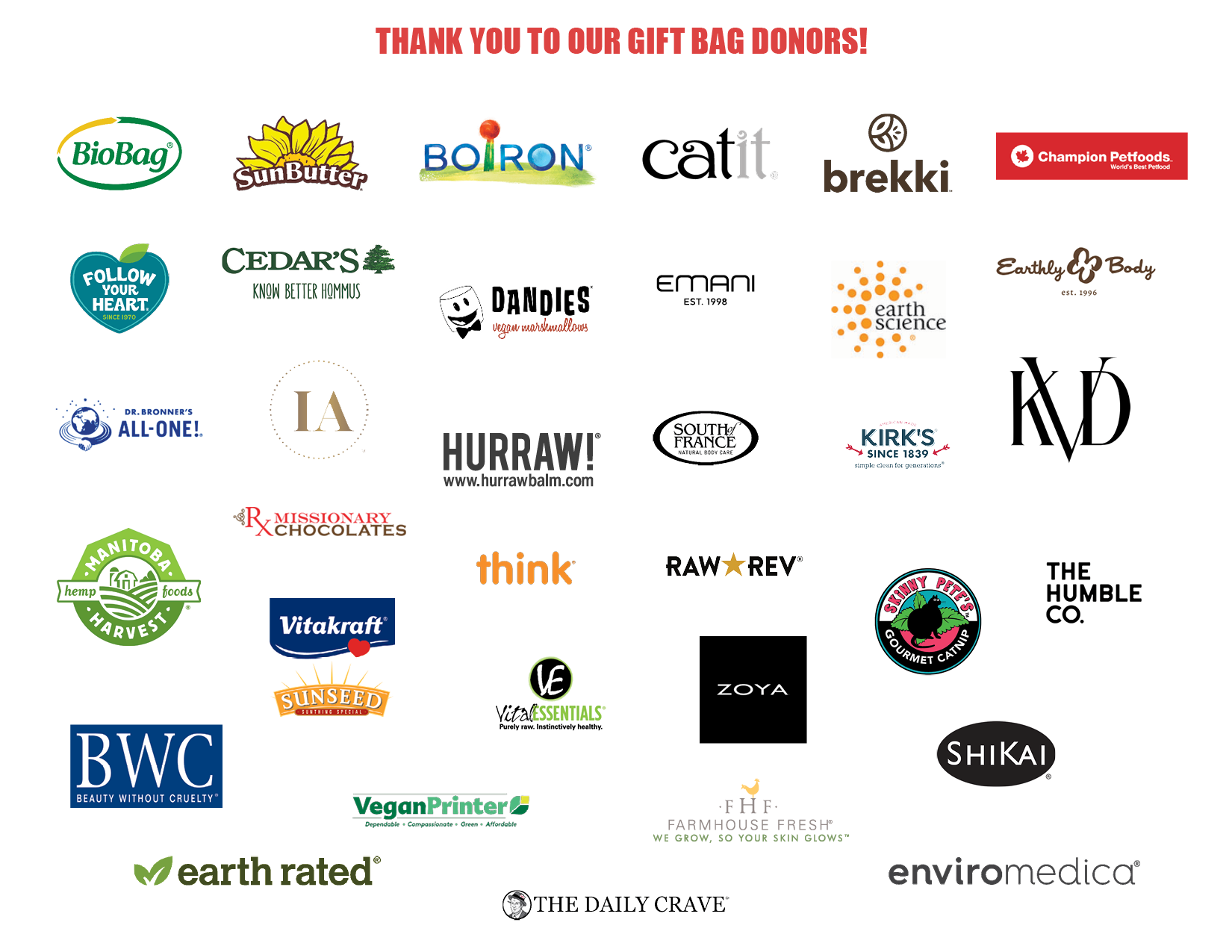 Gift Bag Donors