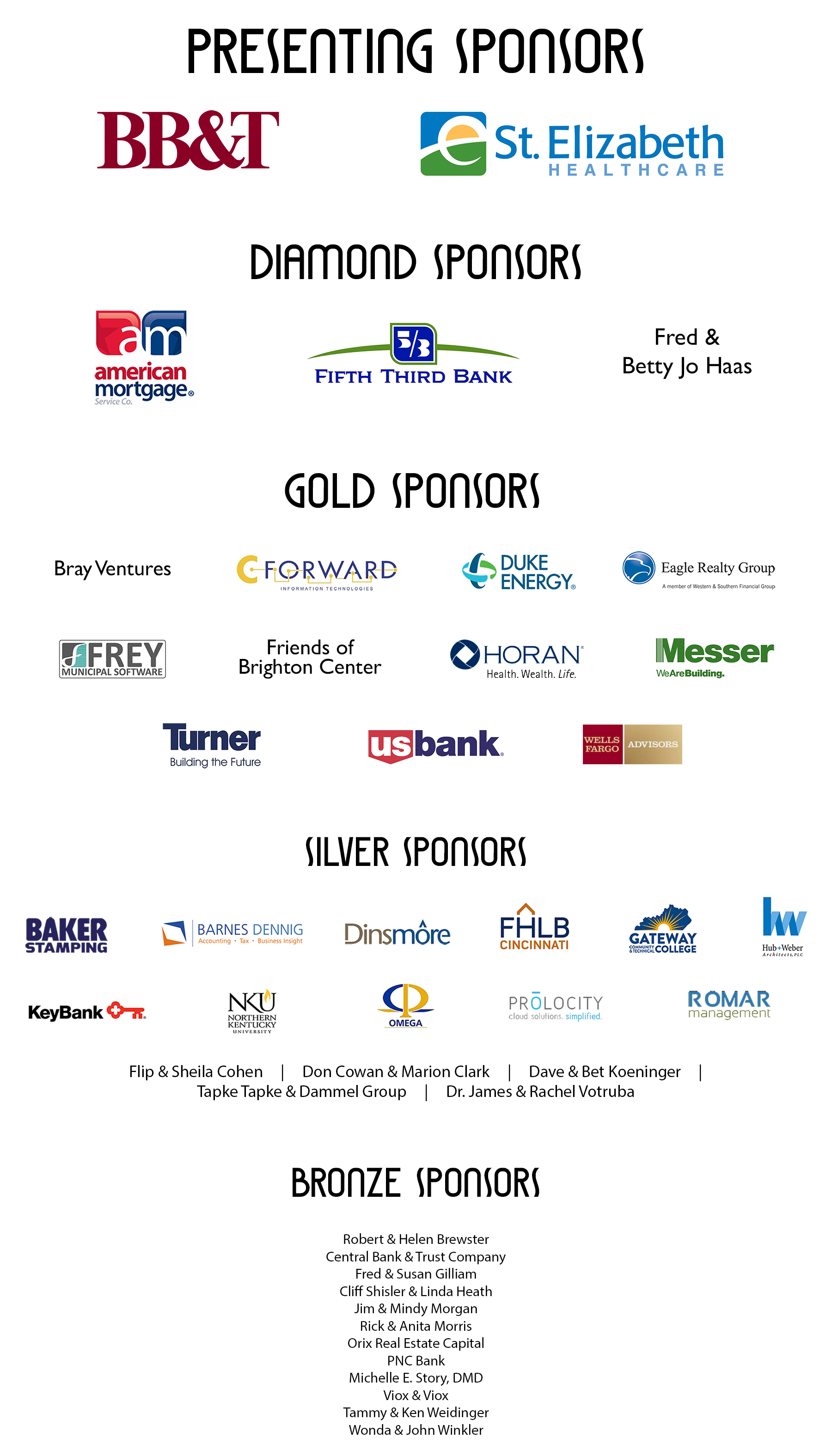Brighton Center Gala 2020 Sponsors