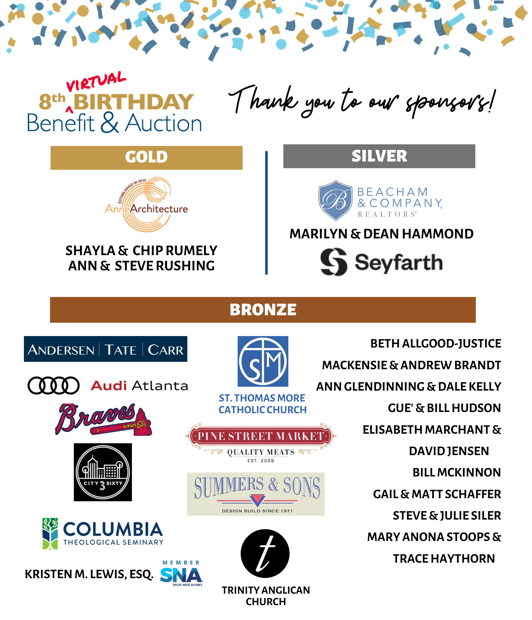 Thank you to our sponsors