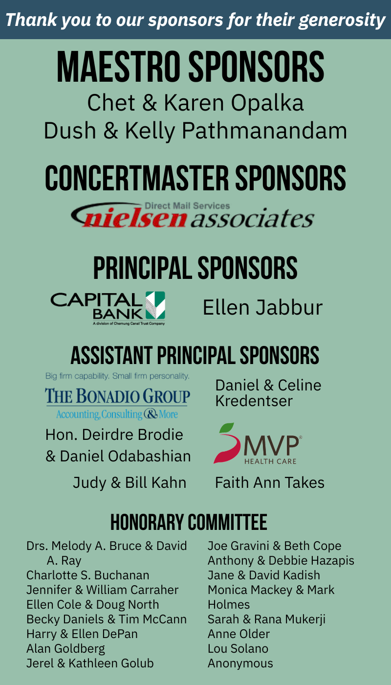 Soiree 26 sponsors graphic medium green.png Thank you to our sponsors for their generosity