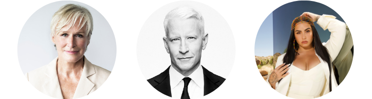 Pictures of Glenn Close, Anderson Cooper, & Demi Lovato