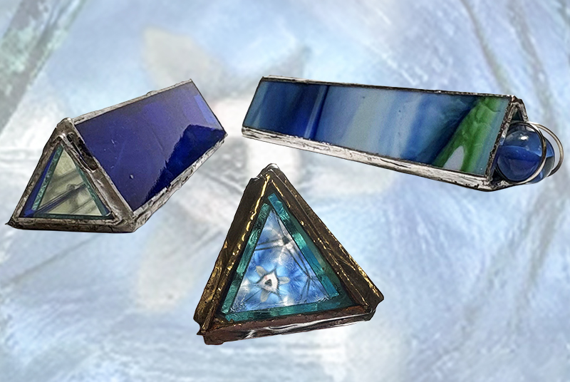Glass kaleidoscopes - outside and inside views