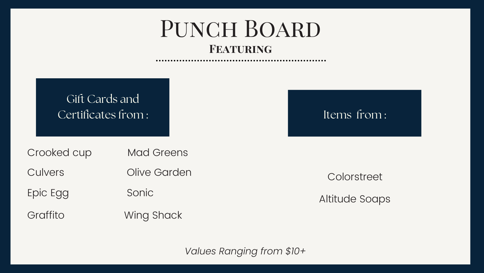 Punch Board details