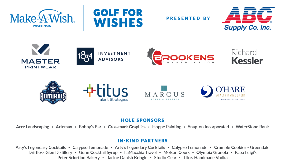 Thank You, Golf for Wishes Sponsors