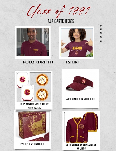 Class of 1991 optional merchandise selections