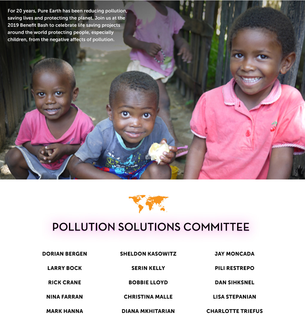 For 20 years, Pure Earth has been reducing pollution, saving lives and protecting the planet. Join us at the 2019 Benefit Bash to celebrate life saving projects around the world protecting people, especially children, from the negative affects of pollution.