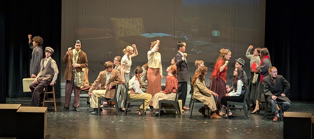Students performing in a musical