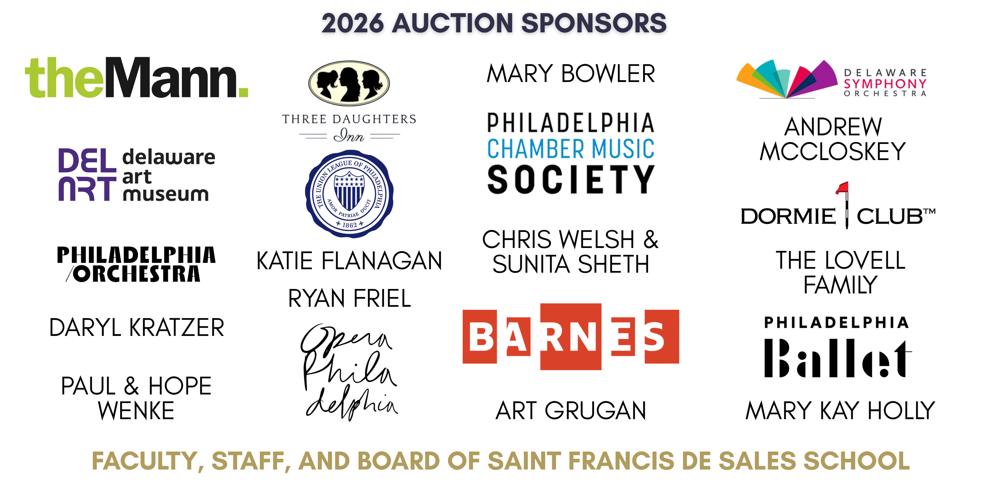 Auction sponsor list