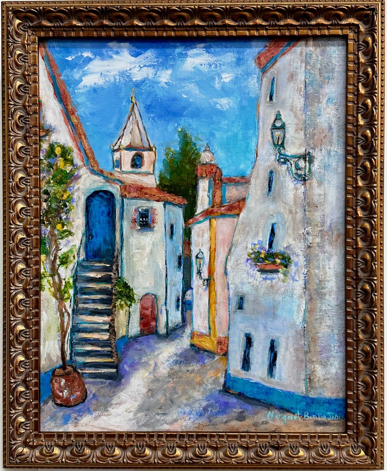 Portuguese Village acrylic painting