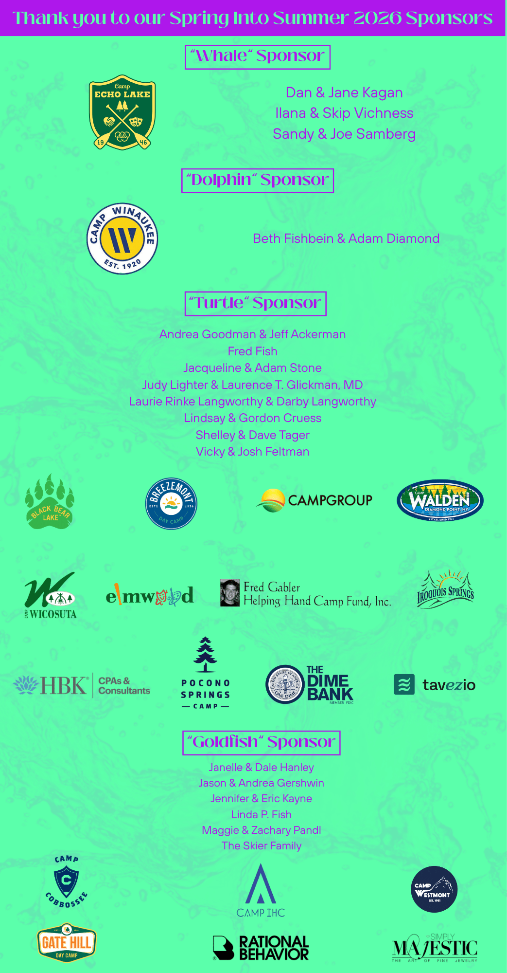 Spring Into Summer 2026 Sponsors