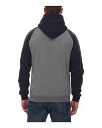 Photo de Molleton à manches ranglan à capuchon avec fermeture éclair - King Athletics - Grey Heather/ Dark Charcoal - vue 1