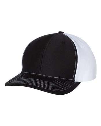 Photo of Twill Back Trucker Cap - Richardson - Black/ White - view 2