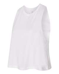 Photo of Women's Racerback Cropped Tank - BELLA + CANVAS - Solid White Blend - view 2