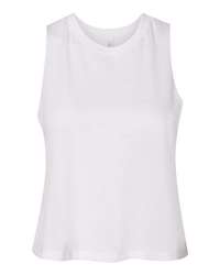Photo of Women's Racerback Cropped Tank - BELLA + CANVAS - Solid White Blend - view 3