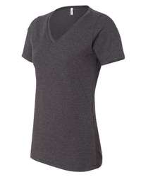 Photo of Women's Relaxed Heather CVC V-Neck Tee - BELLA + CANVAS - Dark Grey Heather - view 1